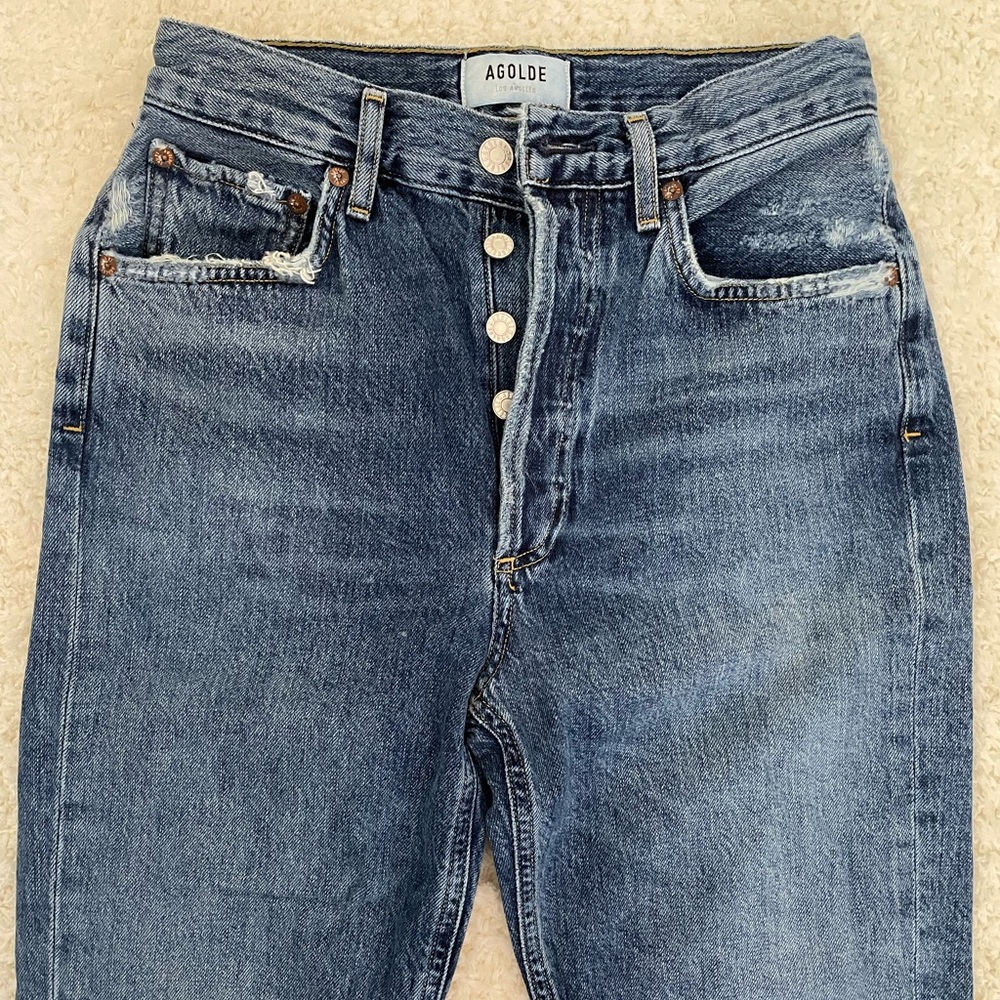 AGOLDE RILEY HIGH RISE STRAIGHT CROP JEANS